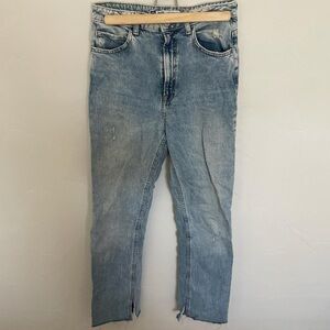 ZARA high waisted straight jeans